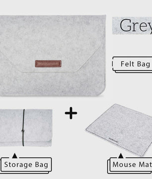Luxe Vilt Laptop Sleeve - Beschermhoes voor MacBook & Notebooks (11-15.6 inch) - Inclusief Muismat