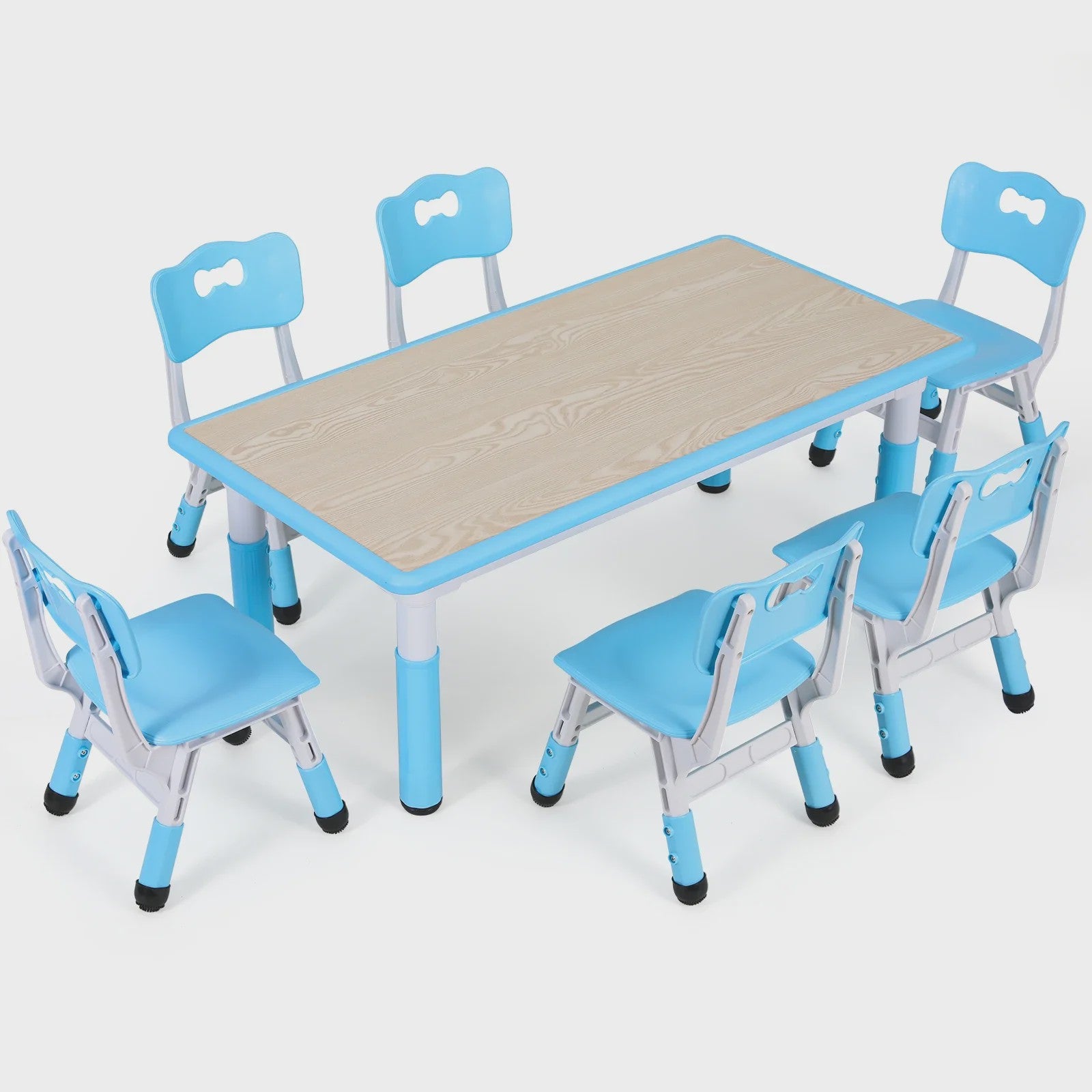 Verstelbare Kinder Tafel met 6 Stoelen - Knutseltafel & Speeltafel voor Kinderen (2-10 jaar)