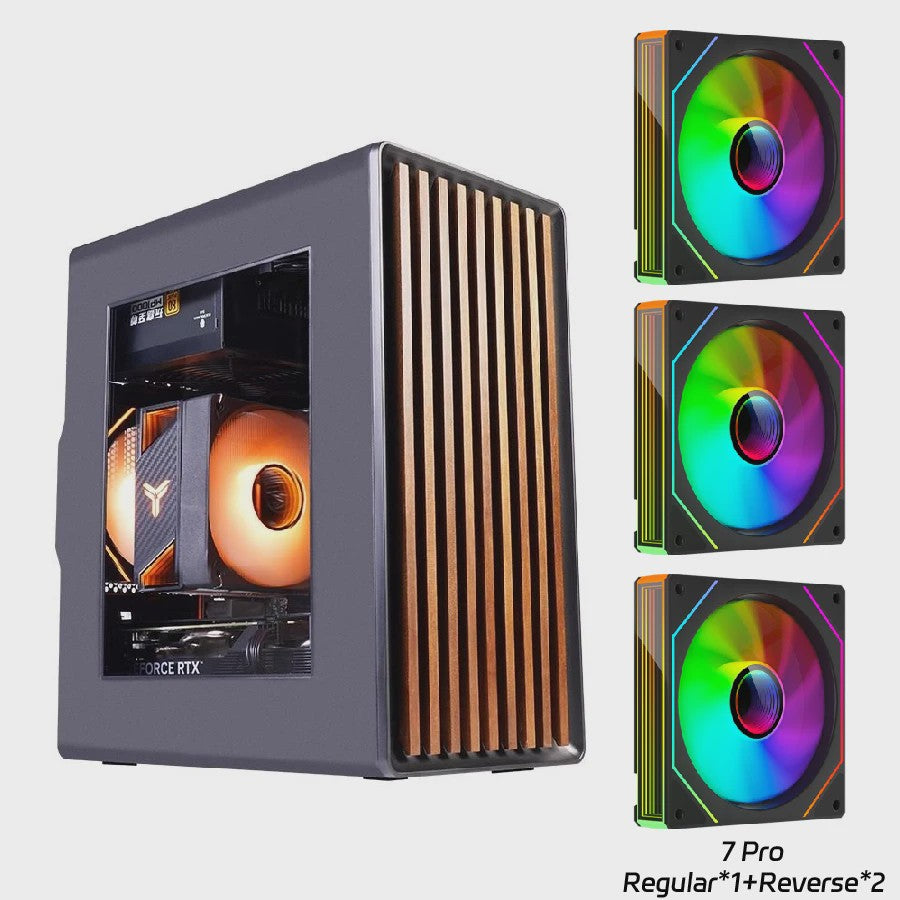 WJCOOLMAN Craftsman 3 PC Case: Stijlvolle Transparante Behuizing met Houten Accenten voor Desktop & Gaming