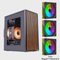 WJCOOLMAN Craftsman 3 PC Case: Stijlvolle Transparante Behuizing met Houten Accenten voor Desktop & Gaming