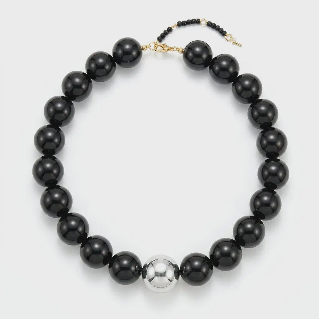 Bohemian Resin Kralen Ketting - Statement Choker met Dubbele Kleuren
