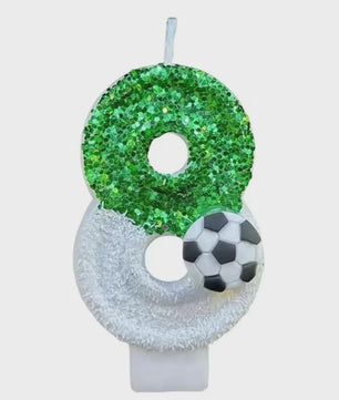 Voetbal Cijfer Kaarsen - Glitter & Graduele Kleurverandering - Verjaardag Decoratie