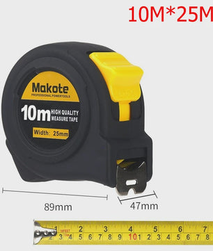 Precisie Rolmaat 3M/5M/7.5M/10M - Slijtvast Rubberized Staal met Intrekbare Band