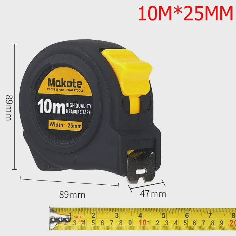 Precisie Rolmaat 3M/5M/7.5M/10M - Slijtvast Rubberized Staal met Intrekbare Band