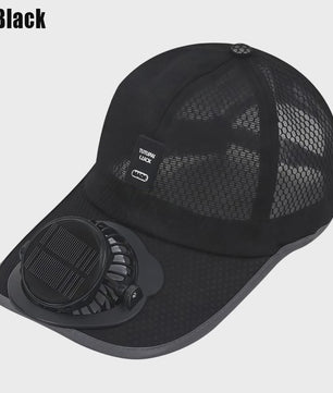 Ventilator Pet met Zonne-energie en USB Opladen - Koel en UV-beschermend voor Zomerse Outdoor Activiteiten