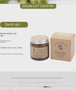 Aromatherapie Kaars in Bruine Glazen Pot - Geurkaars voor Ontspanning & Cadeau