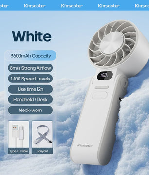 Draagbare Handheld Ventilator met 3600mAh Batterij, 100 Windsnelheden & LCD Display