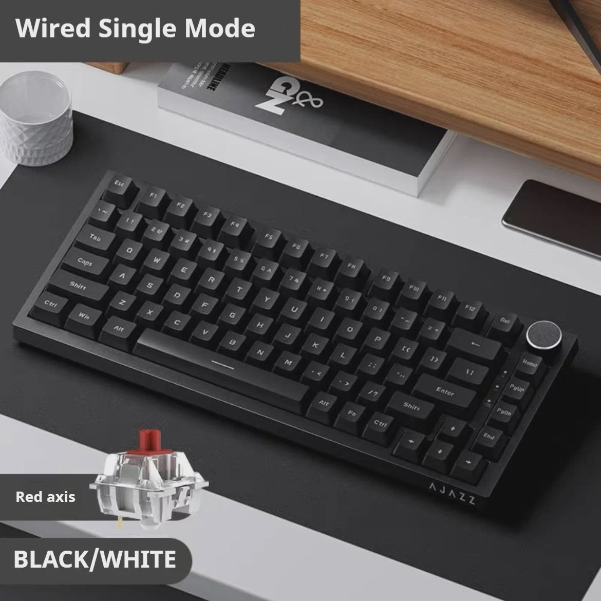 AJAZZ AK820 Mechanisch Gaming Toetsenbord 75% Layout met Volumeknop & RGB