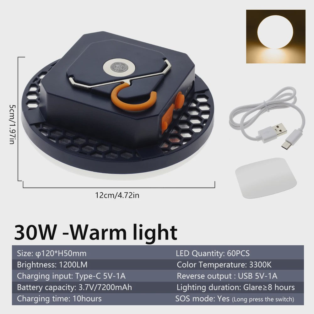 Oplaadbare Camping Lantaarn met Powerbank - 3 Lichtstanden, IP65 Waterdicht