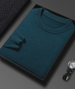Heren Gebreide Trui met Diamantpatroon - Casual Ronde Hals, Lange Mouwen