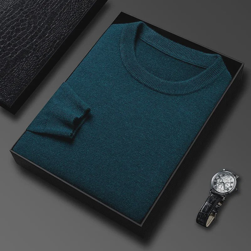 Heren Gebreide Trui met Diamantpatroon - Casual Ronde Hals, Lange Mouwen