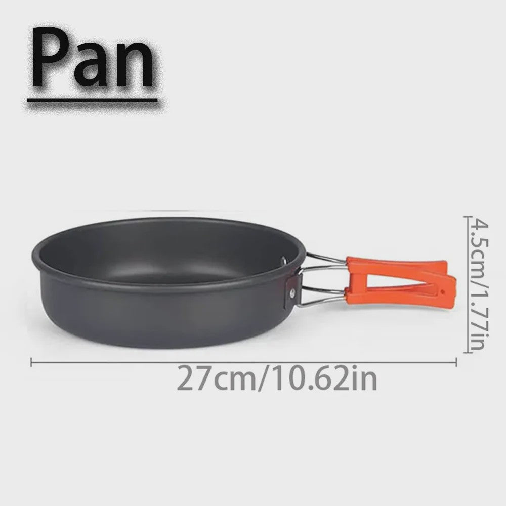 Kampeer Kookset Aluminium Outdoor Keukengerei Set - 12 Delig voor 2-3 Personen
