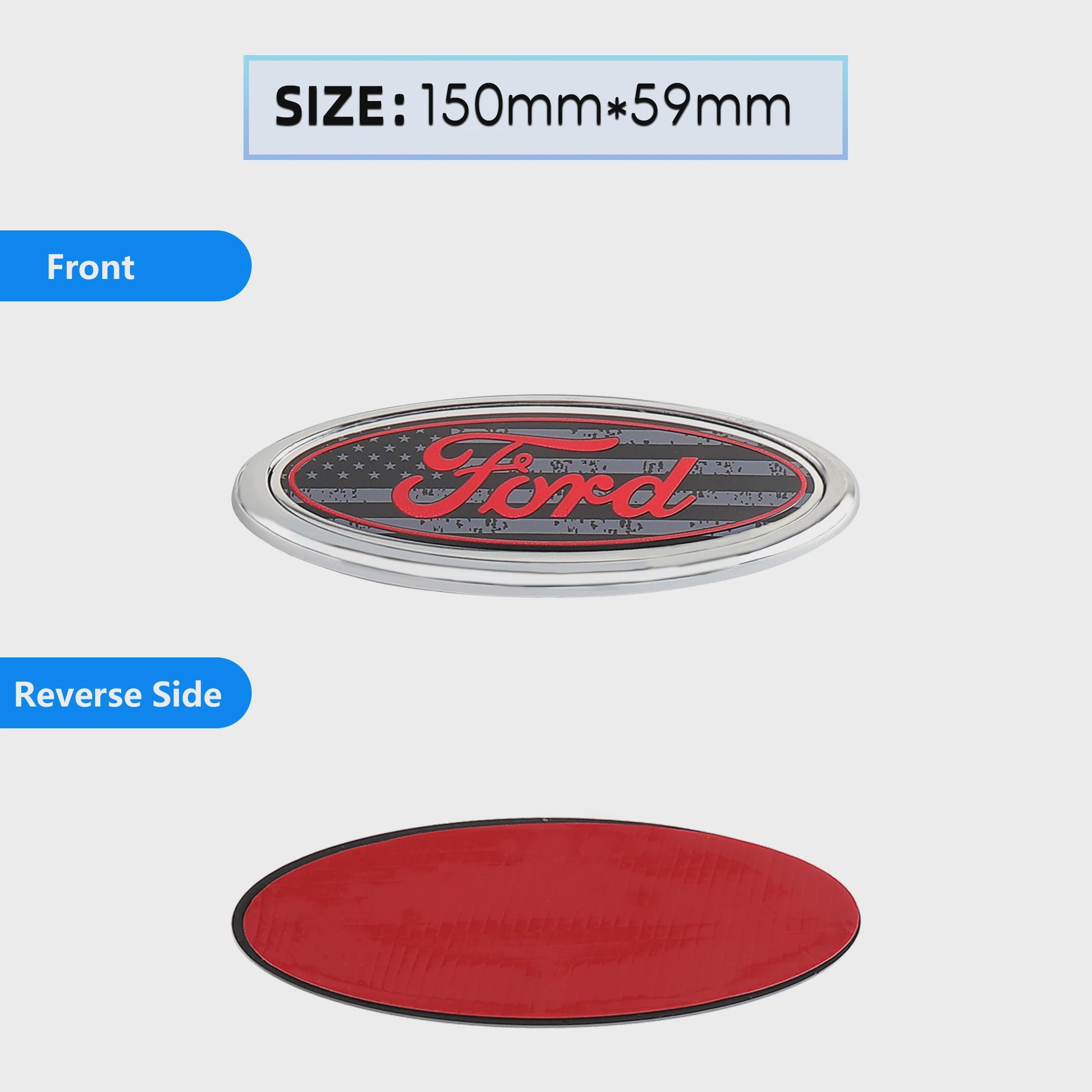 Ford Embleem Stickers - Set van 8 Stuks - Hood, Bonnet & Trunk - Universeel