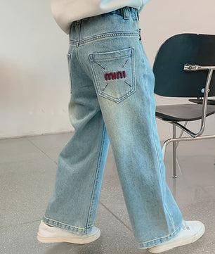 Stoere Wijde Jeans voor Meisjes - Comfortabele Streetwear Kinderbroek