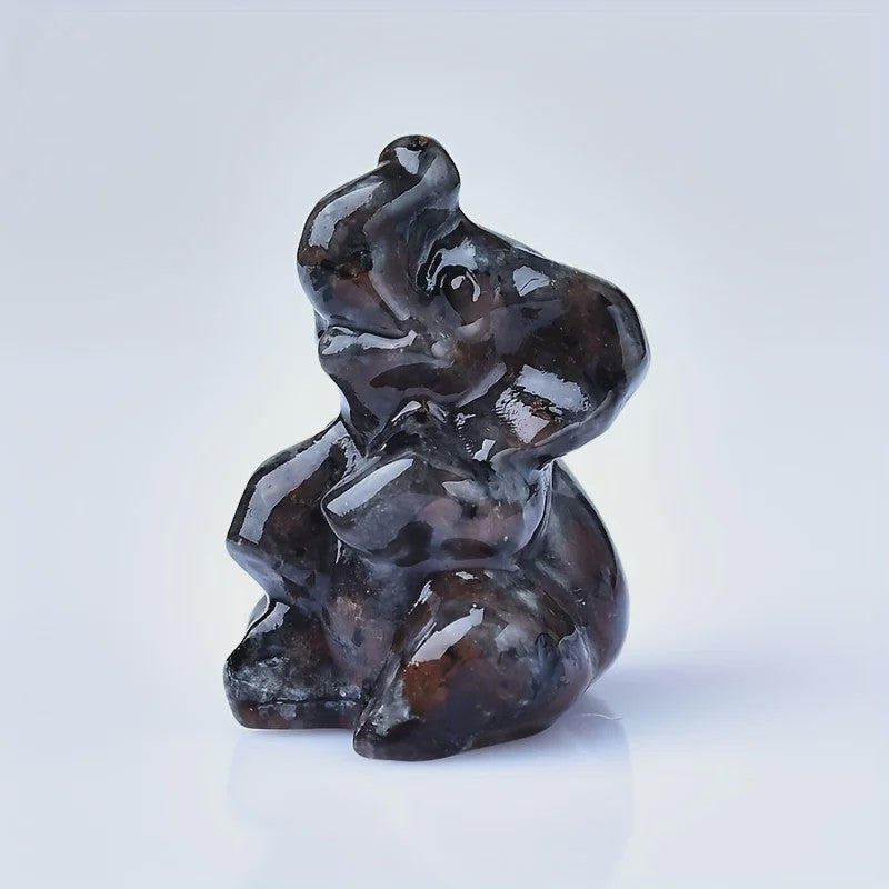 Handgesneden Kristallen Olifant - Natuursteen Decoratie & Meditatie Steen (3.5cm)