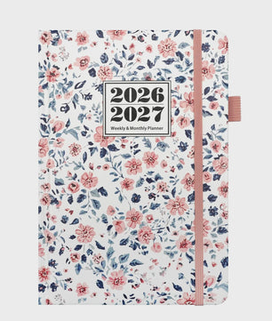 Bloemen A5 Planner 2026-2027: Week & Maand Overzicht met 144 Pagina's