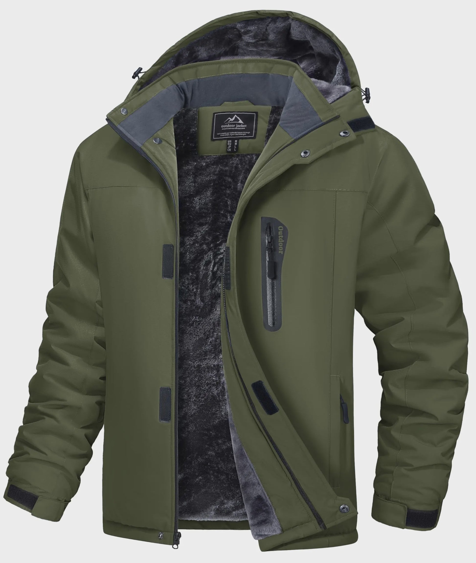 Heren Winterjas Waterdicht Fleece Warm Winddicht Met Capuchon voor Skiën, Snowboarden, Wandelen & Outdoor