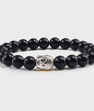 Buddha Hoofd Armband - Natuursteen & Lavasteen Kralen - Yoga & Gebedssieraden voor Dames en Heren