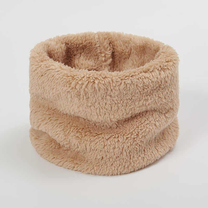 Cashmere Warm Collor Ring Winter Scarf Solid Plush Thick Outdoor Sports Men Women Children Neckerchief Full Face Mask Muffler