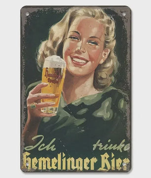 Retro Metal Bier Merk Poster - Decoratie voor Man Cave, Bar & Club