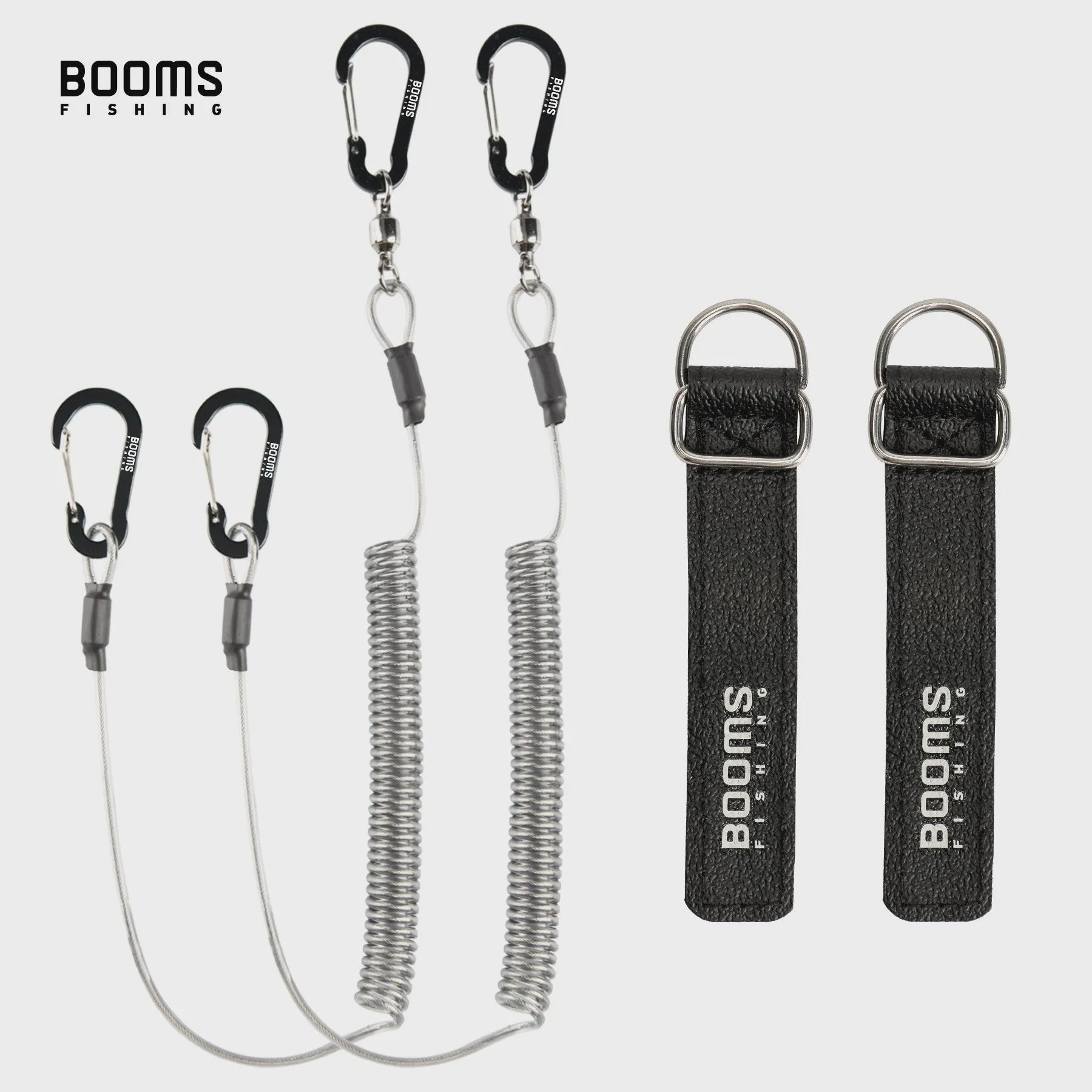 Booms Fishing T02RB1 Hengel Lanyard - 2M Elastisch, Heavy Duty voor Vissen & Kajak (4 stuks)