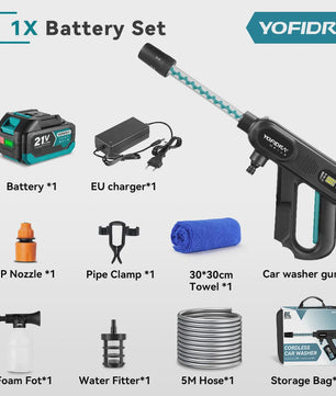 YOFIDRA 220Bar Accu Hogedruk Autowas Spuitpistool - Borstelloze Motor, 3 standen, voor Makita 21V Batterij