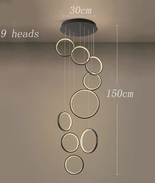 Moderne LED Plafondlamp Ring Chandelier - Hanglamp voor Woonkamer & Eetkamer