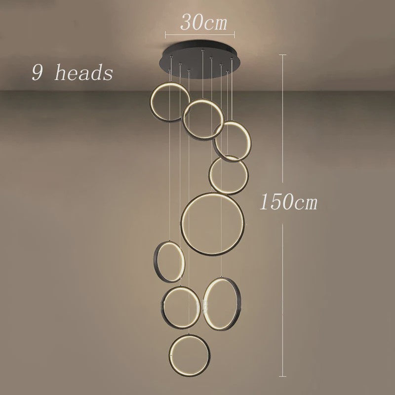Moderne LED Plafondlamp Ring Chandelier - Hanglamp voor Woonkamer & Eetkamer