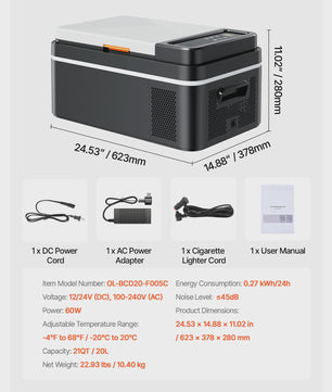 Draagbare Compressor Koelkast/Vriezer 20L-55L - Ideaal voor Auto, Camping & Boot
