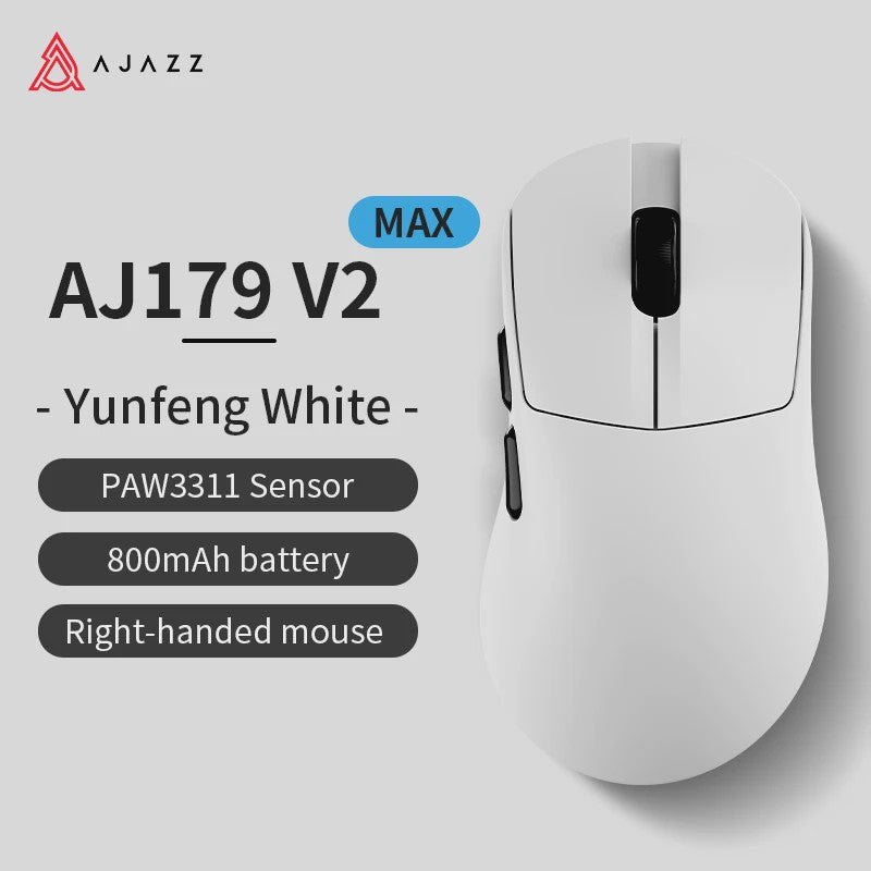 AJAZZ AJ179 V2 MAX Ergonomische Draadloze Gaming Muis (PAW3311, 1K Polling Rate, 56g)