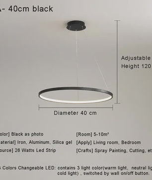 Moderne Minimalistische LED Ring Plafondlamp - Stijlvolle Hanglamp voor Woonkamer & Eetkamer