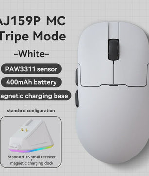 Ajazz AJ159 PRO/APEX Gaming Muis: 8000Hz, PAW3950 Sensor, Kleurenscherm Dock