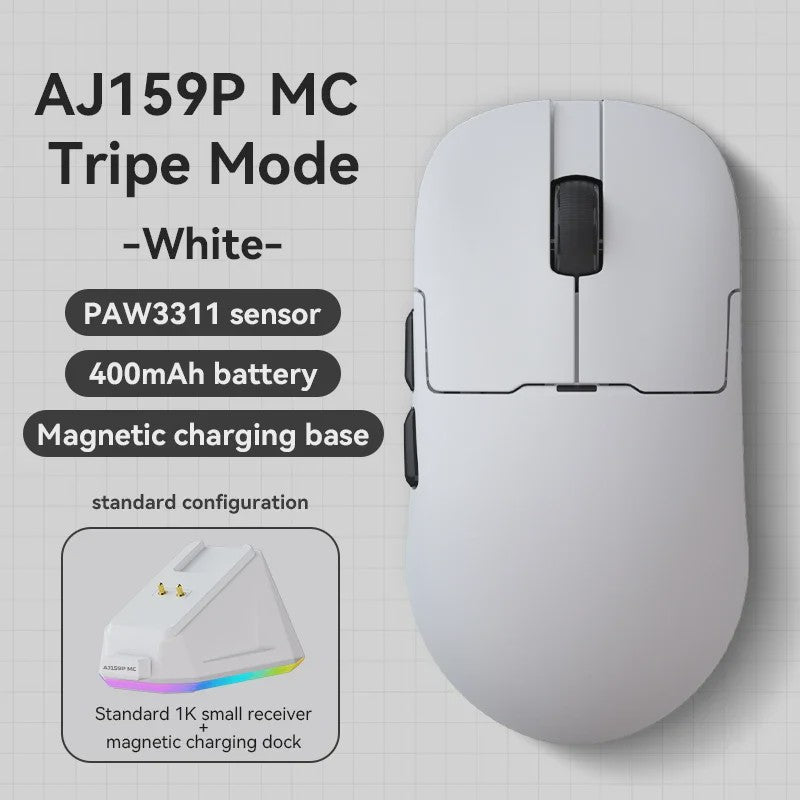 Ajazz AJ159 PRO/APEX Gaming Muis: 8000Hz, PAW3950 Sensor, Kleurenscherm Dock