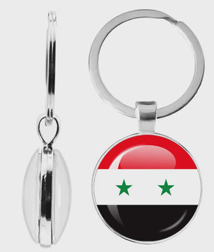 Soviet Union,Brazil,Canada,Netherlands,Israel,Syria,Venezuela,United States,Spain National Flag Series Double-Sided Keychain