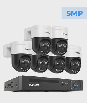 H.VIEW 8-Kanaals 4K/8MP Beveiligingscamera Systeem met PTZ & Humanoid Detectie - Complete Kit