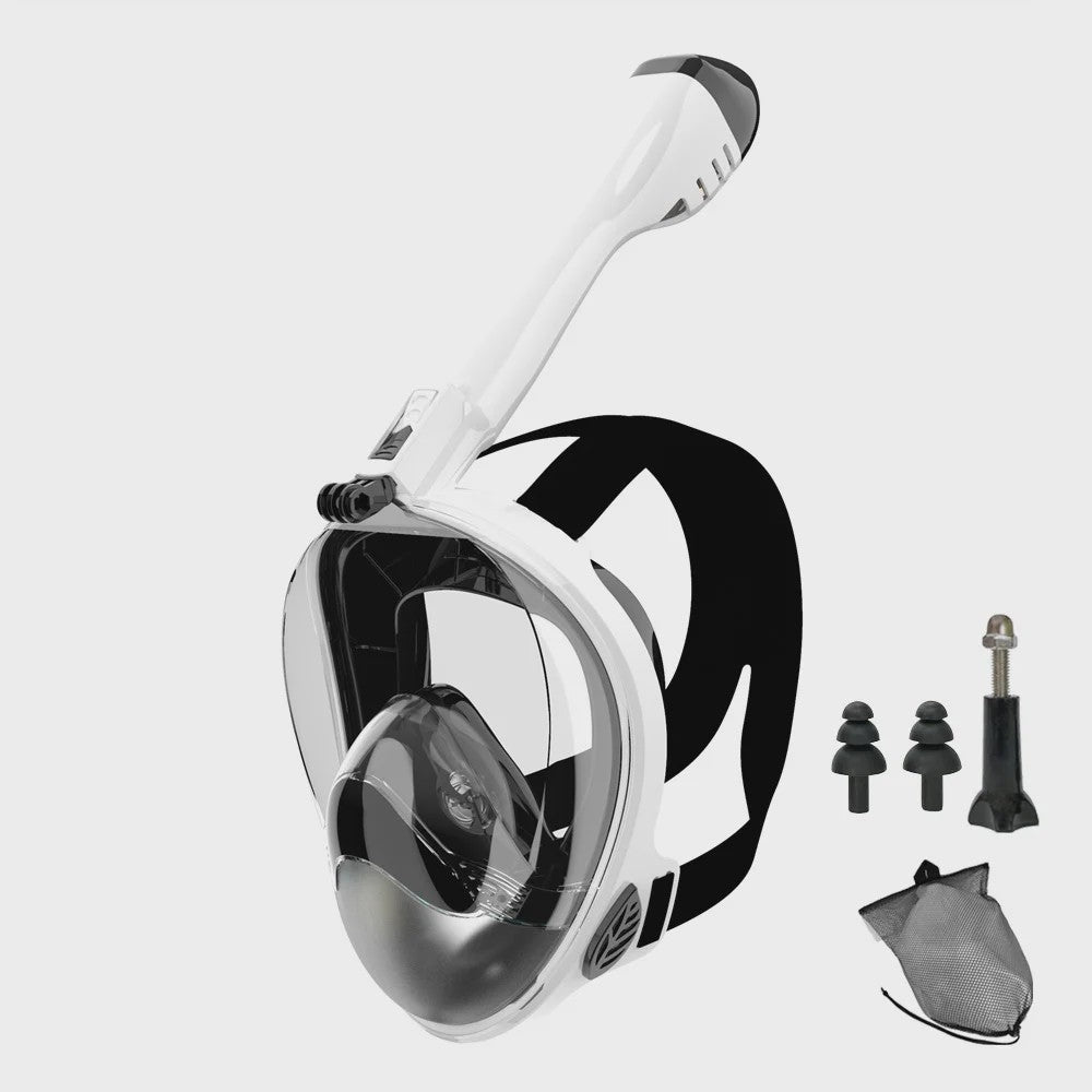 Full Face Snorkel Masker met 180° Panoramisch Zicht, Anti-lek & Anti-condens - Veilig Ademhalen & Camera Mount