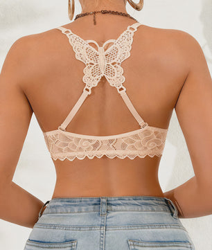 Luxe kanten push-up bh met vlinderdetail en voorsluiting