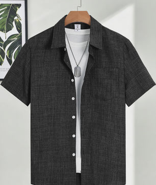 Casual Linnen Look Korte Mouw Shirt Heren - Zomerse Stijl