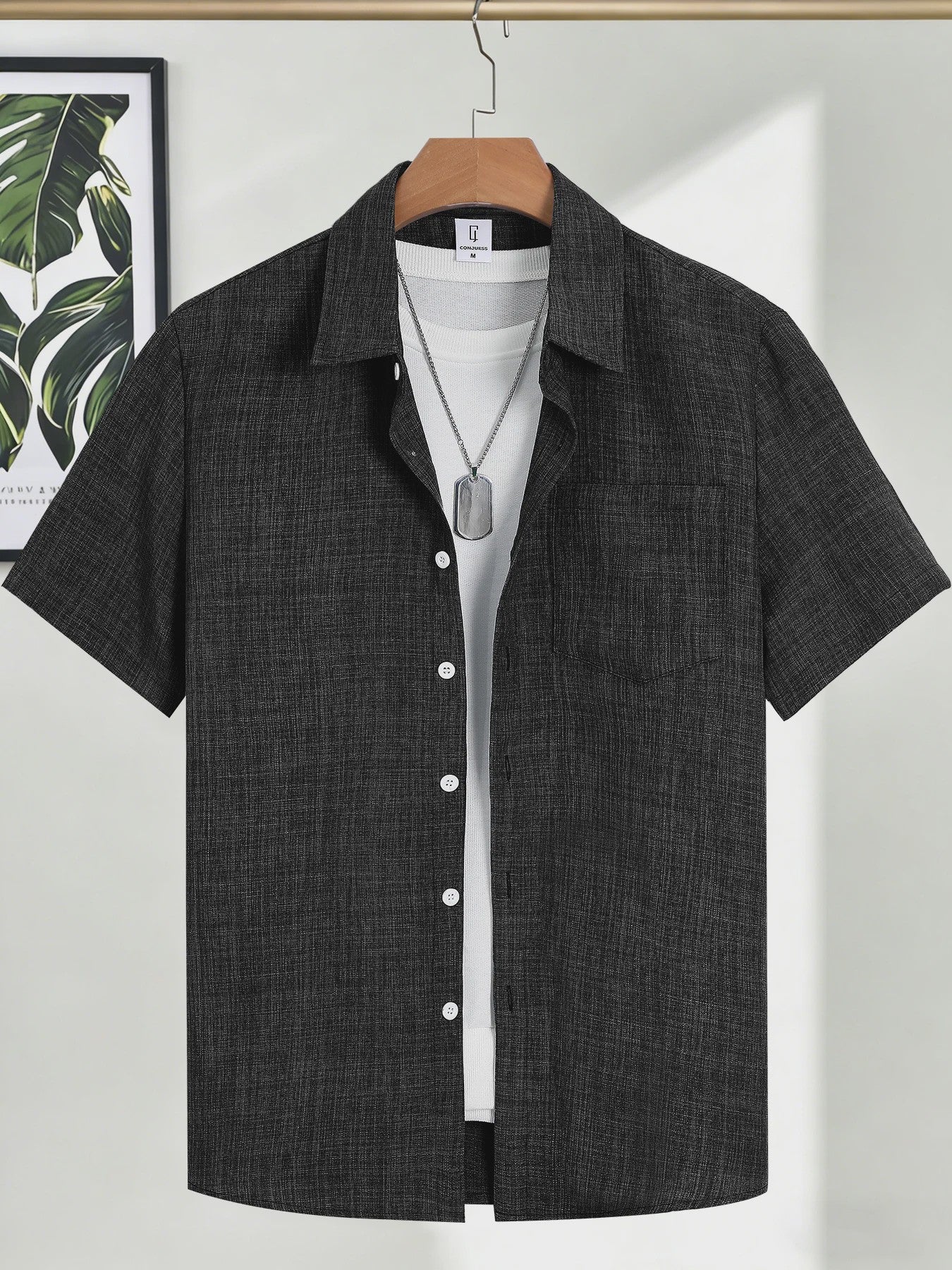 Casual Linnen Look Korte Mouw Shirt Heren - Zomerse Stijl