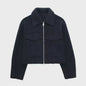 Chique Grijze Dames Jas met Rits en Zakken - Vintage Stijl