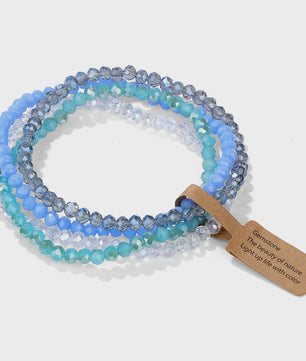 Set van 4 Kristallen Kralen Armbanden - Kleurrijk & Elegant