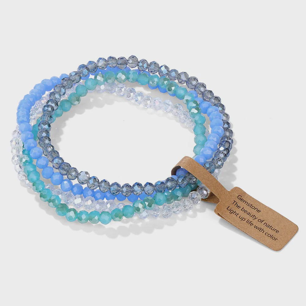 Set van 4 Kristallen Kralen Armbanden - Kleurrijk & Elegant