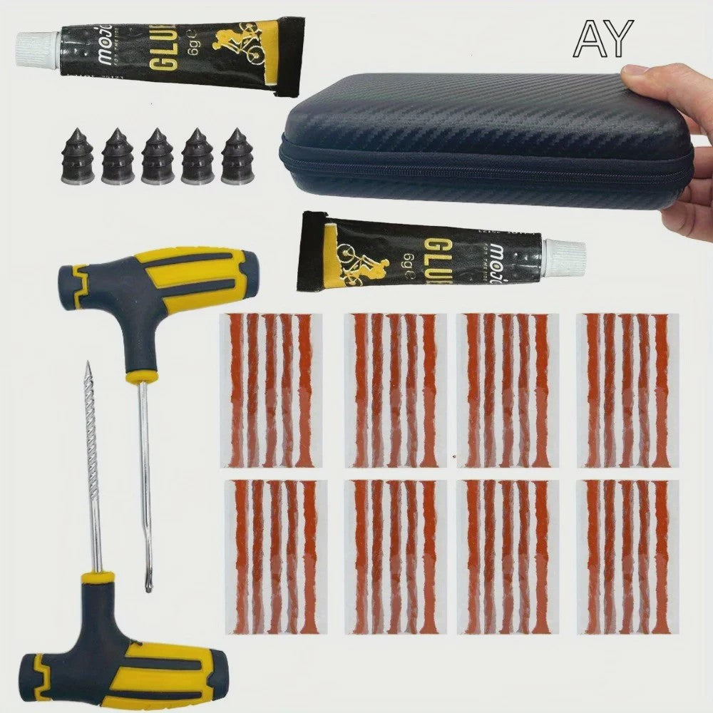Noodbandreparatieset - Heavy-Duty Lijm & Rubberstrips voor Auto, Truck, Camper