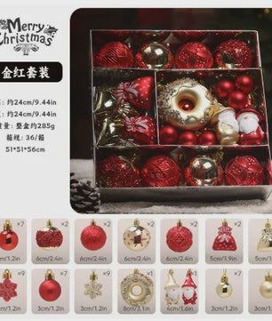 Luxe Kerstballen Set (60 Stuks) met Donut, Gnome & Sneeuwvlok Ornamenten - Goudkleurig