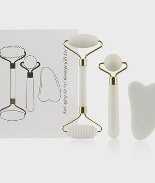 3-in-1 Gezichtsroller & Gua Sha Set - Jade Roller, Oogroller & Gezichtsmassage Tools