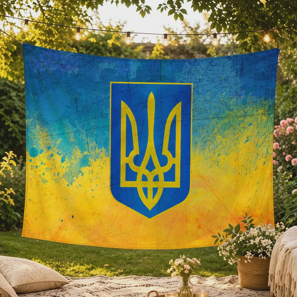Oekraïense Vlag Wandkleed - Decoratief Tapijt voor Slaapkamer & Woonkamer
