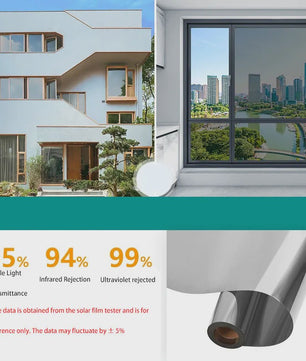 Privacy Raamfolie Spiegel Effect - Zonwerend, Warmte- en UV-bescherming