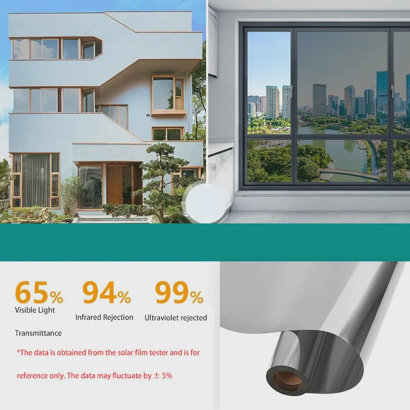 Privacy Raamfolie Spiegel Effect - Zonwerend, Warmte- en UV-bescherming