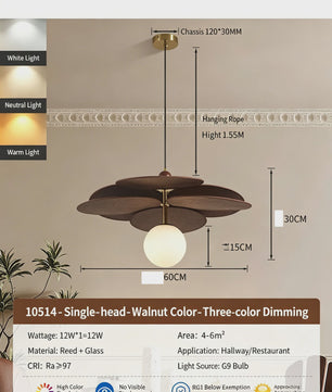 Vintage Rotan Hanglamp met Geweven Kap - Retro Stijl voor Woonkamer, Restaurant of Hotel