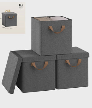 Opvouwbare Opbergbox met Deksel - Set van 3 of 5 - Stoffen Organizer voor Kleding en Speelgoed